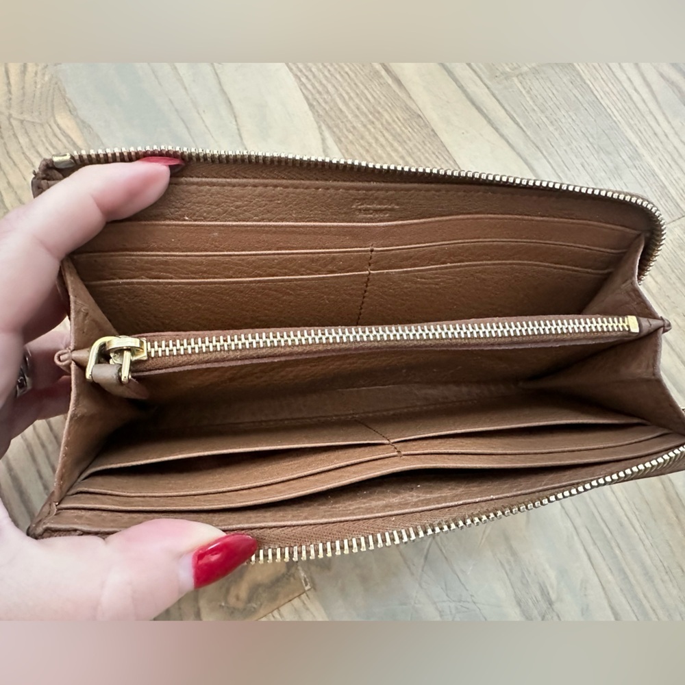 Prada Tan Leather Zip Wallet With Box and COA - Picture 8 of 12